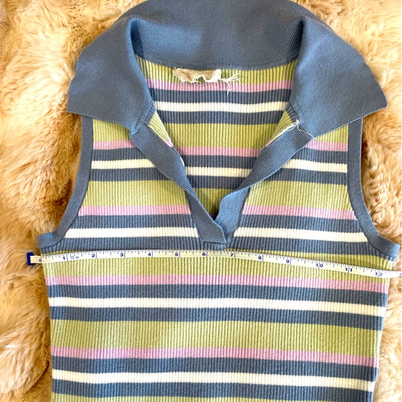 Hippie Rose Stripe color block Ruffled bottom dress Size: M - Picture 4 of 8